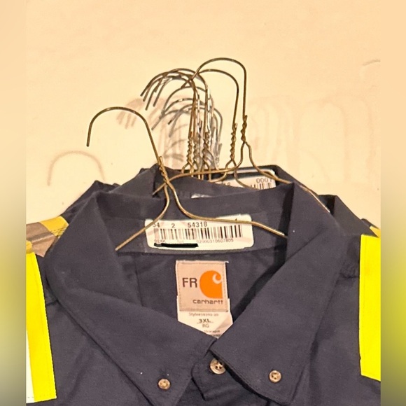 NEW FR Reflective Carhartt navy blue long sleeve button down 3XL - Picture 5 of 5